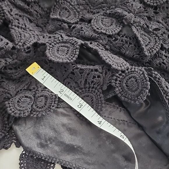 Trendy Spring Black Crochet Shorts Sz Medium Chic Outdoor Streetware 100% Cotton - Picture 8 of 10